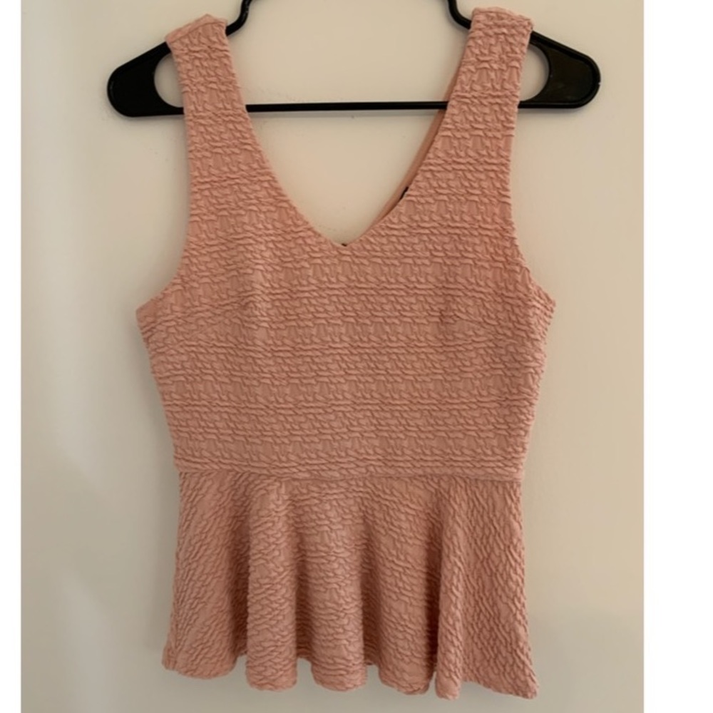 Forever 21 Pink/Peach Peplum Top